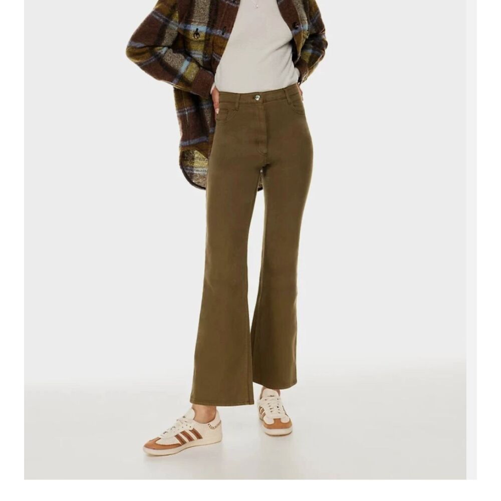 Women Aritzia Wilfred Free Twostep Flare Pant Gd Rustical Brown Green Size 4
